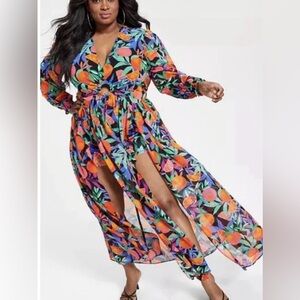 Nins Parker Floral Print Maxi Dress
